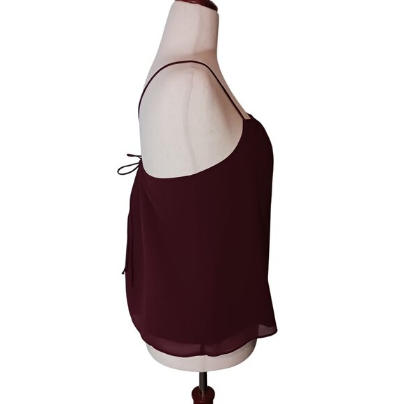 Banana Republic Deep Wine Adjustable Straps Lined Blouse Size XS Runs - Picture 7 of 12